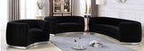 The Shell Curved Loveseat Navy/Silver