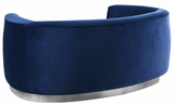 The Shell Curved Loveseat Grey/Silver