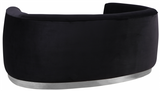 The Shell Curved Loveseat Black/Silver