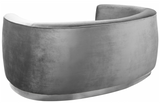 The Shell Curved Loveseat Navy/Silver