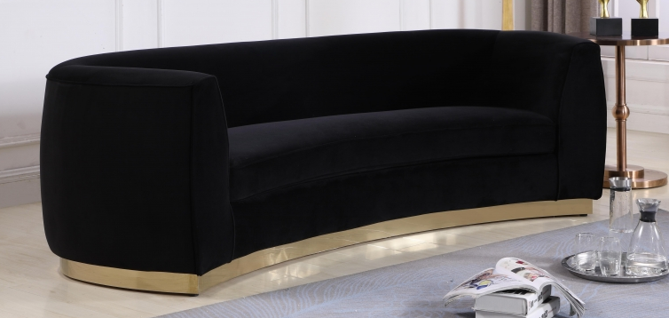 The Shell Curved Sofa Black/Gold – Interior Motives by Will Smith LLC