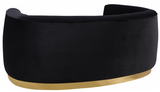 The Shell Curved Loveseat Blush/Gold