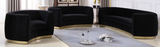 The Shell Curved Loveseat Blush/Gold