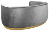 The Shell Curved Loveseat Grey/Gold