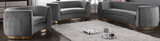 The Shell Curved Loveseat Grey/Gold