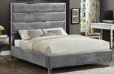 Tier Upholstered Modern Bed Grey