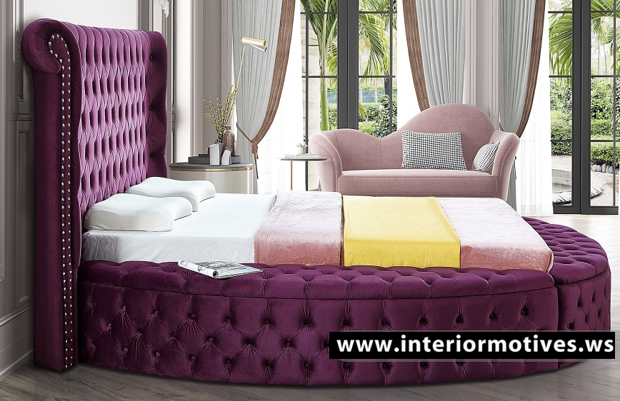 Purple on sale round bed