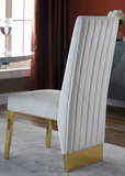 Valor Dining Chair S/2 Cream/Gold
