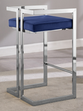 S/2 Givenchy Modern Counter Stool Blue/Chrome