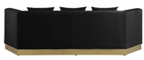 Angle Modern Sofa Black With Gold Trim Base