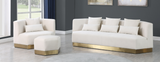 Angle Modern Accent Chair Cream with Gold Trim Base
