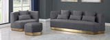 Angle Modern Accent Chair Grey with Gold Trim Base