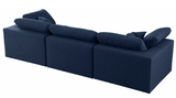 Modern Cloud Modular Linen Sofa 3pcs Blue