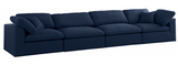 Modern Cloud Modular Linen Sofa 4pcs Blue