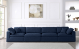 Modern Cloud Modular Linen Sofa 4pcs Blue