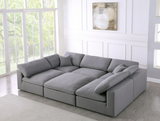 Modern Cloud Modular Linen Sectional Sofa 6pcs Grey
