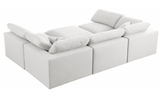 Modern Cloud Modular Linen Sectional Sofa 6pcs Beige