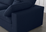 Modern Cloud Modular Linen Sectional Sofa 6pcs Blue