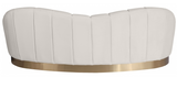 Camila Rounded Velvet Sofa Cream With Gold Base
