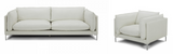 Bellow White Leather Accent Chair