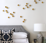 Gold Cup organic  Wall Art, Set of 20 Gold