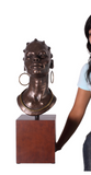 Bust of African Woman on Wood Finish Stand