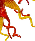 Ratcliffe Blown Glass Ceiling Light Fixture Amber & Red