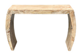 Mango Wood Curved Leg Console Table Whitewashed