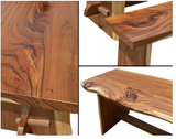 Live Edge Suar Wood Dining Table Set of 3 Indoor/Outdoor