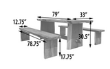 Live Edge Suar Wood Dining Table Set of 3 Indoor/Outdoor