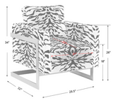 Chitara Tiger Print Accent Chair with Brushed Brass Base
