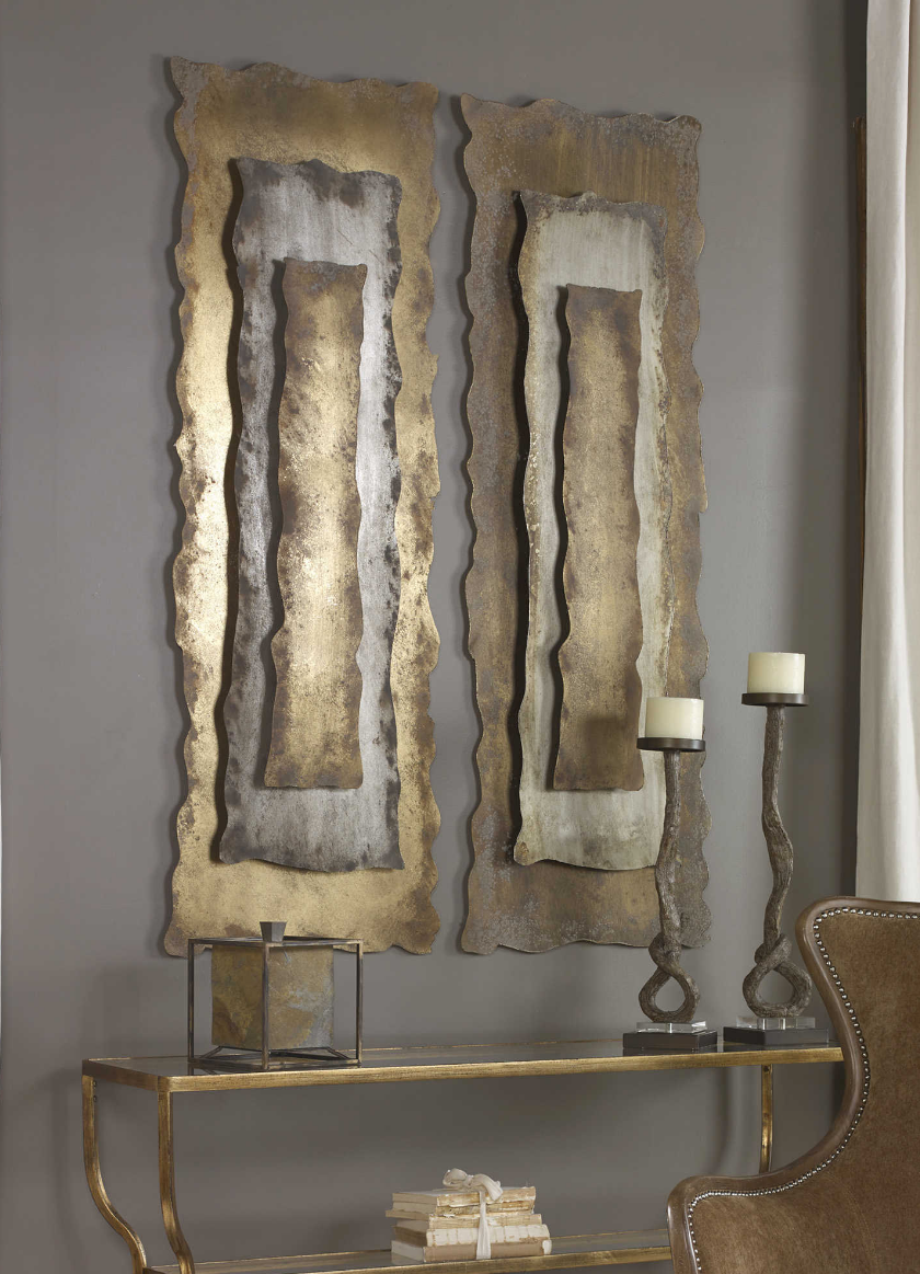 Gold and silver wall art deals