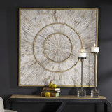 Olean Fir Wood and Gold Metal Wall Decor