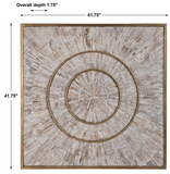 Olean Fir Wood and Gold Metal Wall Decor