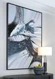 Organic Flow Blue and Grey Modern Wall Art