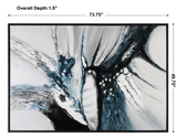 Organic Flow Blue and Grey Modern Wall Art
