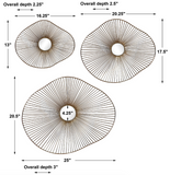 Shroom Metal Wall Art S/3 With Mirrored Center