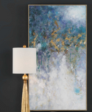 The Maldives Blue and Gold Framed Wall Art