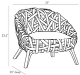 Harmony Rattan Accent Chair Cream
