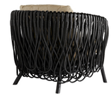 The Straps Modern Accent Chair Black/Beige