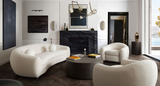 The Evoke Modern Cream Rounded Swivel Chair
