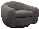 The Evoke Modern Grey Rounded Swivel Chair