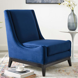 Darby Velvet Accent Chair Blue