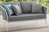Lace Outdoor Aluminium Frame Love Seat Blue