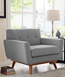 Ronald Mid Century Modern Accent Chair Light Grey