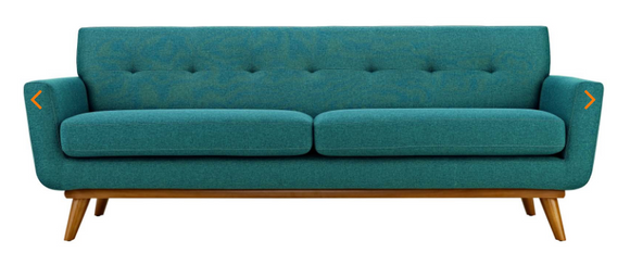 Ronald Mid Century Modern Sofa Jade