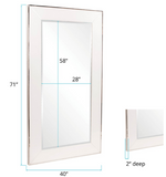 Melrose White Glass Leaner Mirror