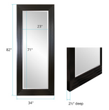 Stepped Leaner Mirror Black
