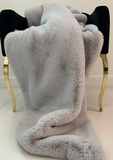 Faux Chinchilla 50" x 60" Throw Blanket Silver