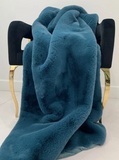 Faux Chinchilla 50" x 60" Throw Blanket Teal